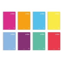 PACSA CUADERNO POLIPAC 80H FOLIO 70GR 4X4MM TAPAS PP PACK 5 UD COLORES SURTIDOS