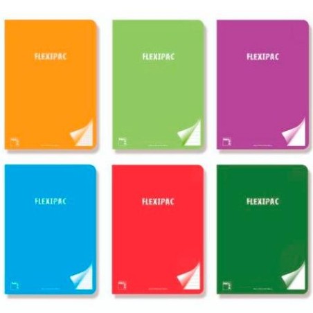 PACSA LIBRETA FLEXIPAC 48H A4 90GR PAUTA 2,5CM TAPAS PP PACK 6 UD COLORES SURTIDOS