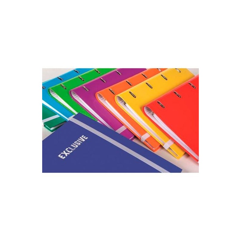 PACSA CARPETA ANILLAS 4 X 35MM EXCLUSIVE CARPEBLOCK C/RECAMBIO 120H A4 5X5 CIERRE C/GOMA C/SURTIDOS