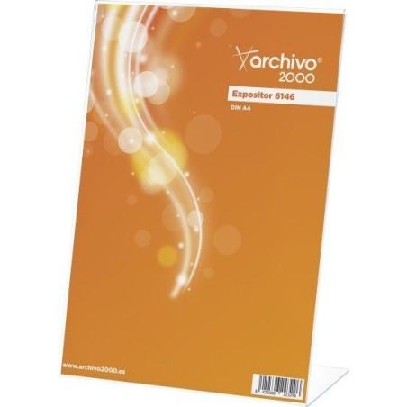 ARCHIVO 2000 EXPOSITOR SOBREMESA ARCHIVO 2000 "PREMIUM" EN FORMA DE L DIN A4 VERTICAL ESPESOR 3 MM 95X210X305 MM