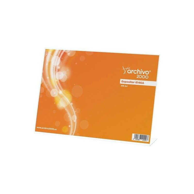 ARCHIVO 2000 EXPOSITOR SOBREMESA ARCHIVO 2000 "PREMIUM" EN FORMA DE L DIN A4 HORIZONTAL ESPESOR 3 MM 65X300X215 MM