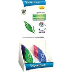 PAPER MATE CINTA CORRECTORA DRYLINE 5MMX8,5M EXPOSITOR 24 UD COLORES SURTIDOS