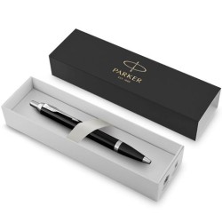 PARKER BOLÍGRAFO IM BLACK CHROME TRIM BALLPOINT PUNTA MEDIA TINTA AZUL