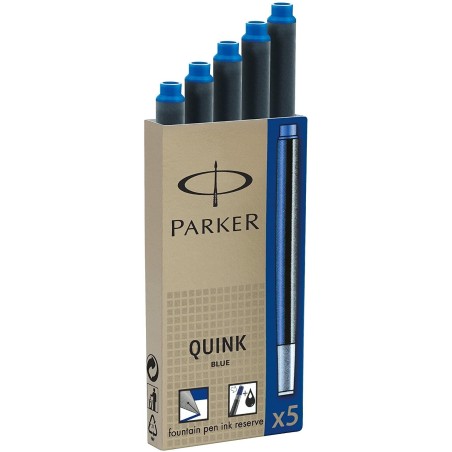 PARKER RECAMBIO PARA PLUMA QUINK INK CARTUCHO PACK 5 UD AZUL