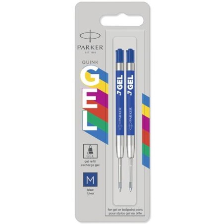 PARKER RECAMBIO JOTTER PUNTA MEDIA GEL AZUL BLISTER -2U-