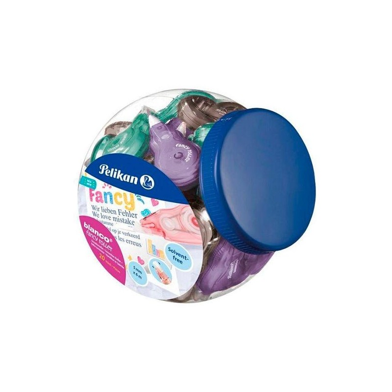 PELIKAN CORRECTOR PLK FANCY ROLLER 5MM X 6M BOTE EXPOSITOR 20 C/SURTIDOS