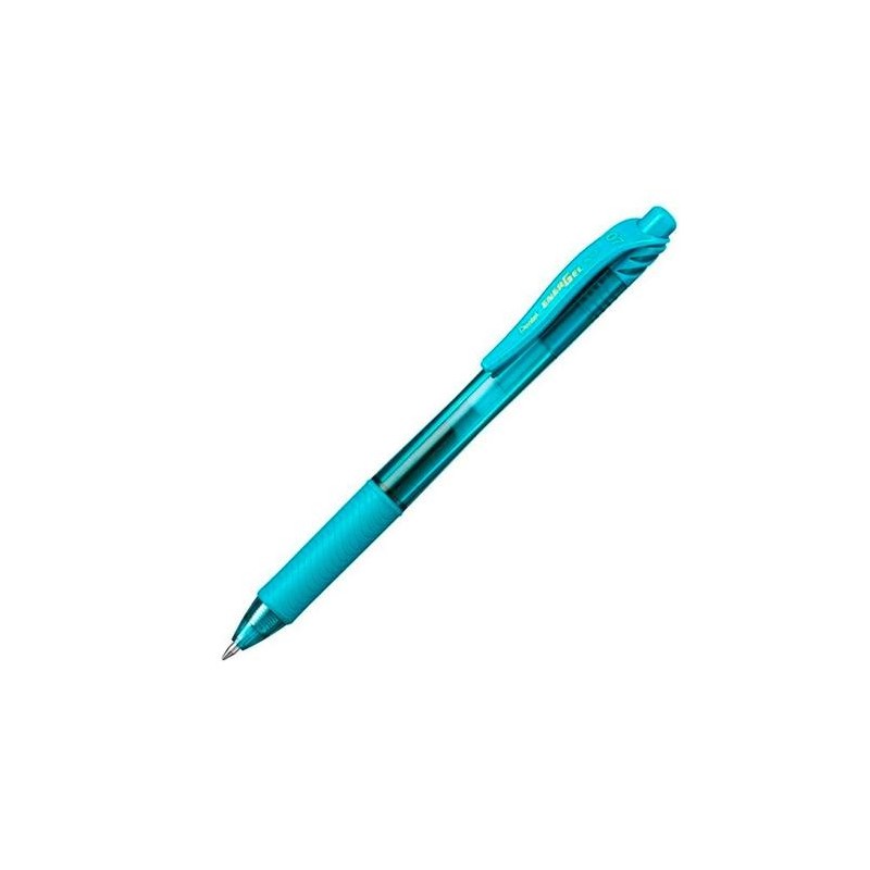 PENTEL BOLÍGRAFO ENERGEL RETRÁCTIL PUNTA 0.7MM AZUL CLARO CAJA 12 UD