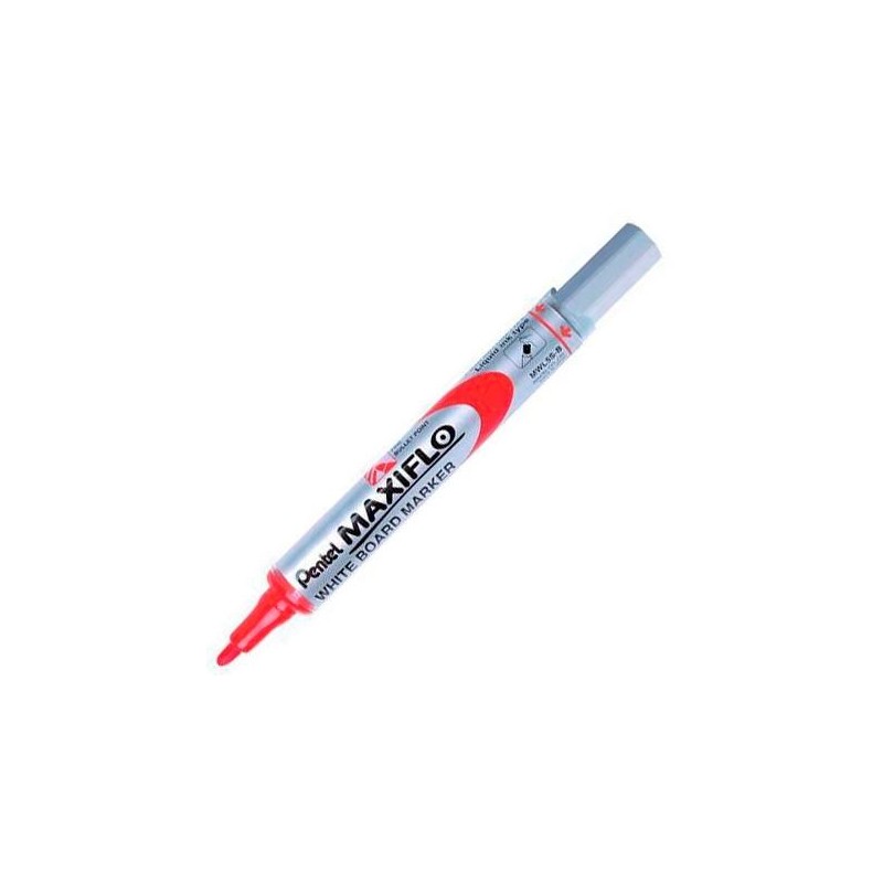 PENTEL MARCADOR PIZARRA BLANCA MAXIFLO MWL-5S ROJO CAJA 12 UD