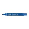PENTEL PEN N50-BE MARCADOR PERMANENTE CUERPO ALUMINIO AZUL Y PUNTA MEDIA CONICA -12U-