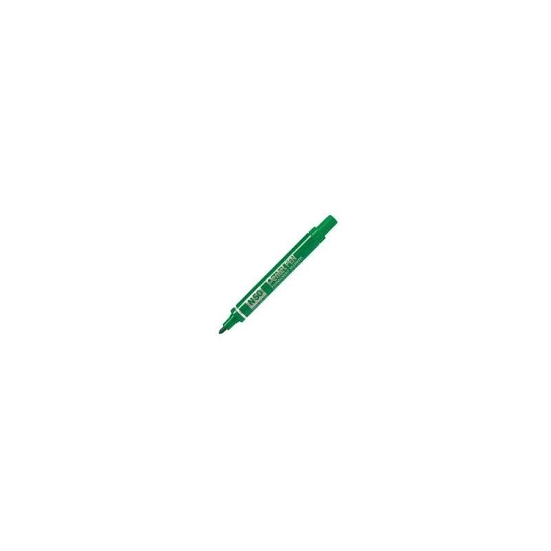 PENTEL PEN N50-BE MARCADOR PERMANENTE CUERPO ALUMINIO VERDE Y PUNTA MEDIA CONICA -12U-