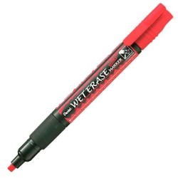 PENTEL MARCADOR DE TIZA LÍQUIDA WET ERASE ROJO CAJA 12 UD