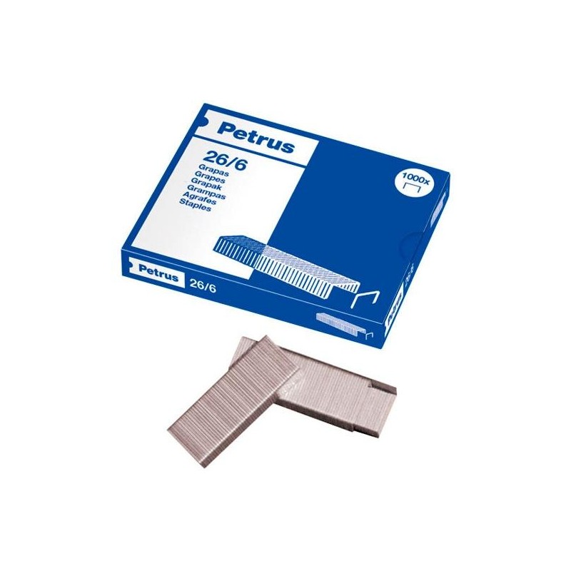 PETRUS GRAPAS 26/6 GALVANIZADAS -CAJA DE 1000-