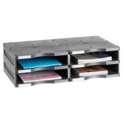 ARCHIVO 2000 MÓDULO ARCHIVODOC 4 HUECOS ESTANDAR PARA FORMATO DIN A4 360X600X165 MM NEGRO