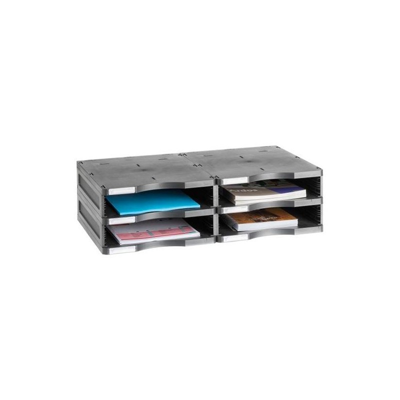 ARCHIVO 2000 MÓDULO ARCHIVODOC 4 HUECOS ESTANDAR PARA FORMATO DIN A4 360X600X165 MM NEGRO