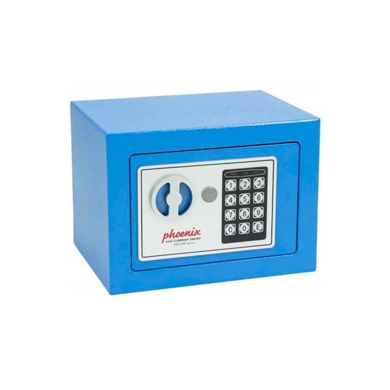 PHOENIX CAJA DE SEGURIDAD COMPACT HOME OFFICE 170X230X170MM 5L CERRADURA ELECTRÓNICA AZUL