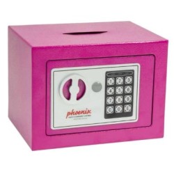 PHOENIX CAJA DE SEGURIDAD COMPACT HOME OFFICE 170X230X170MM 5L CERRADURA ELECTRÓNICA ROSA