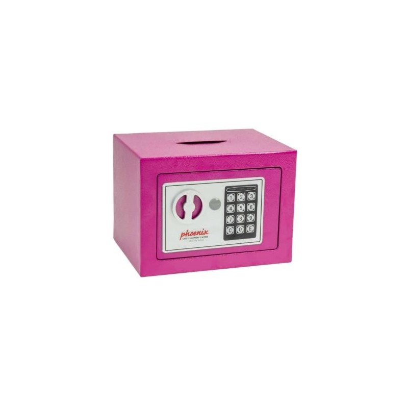 PHOENIX CAJA DE SEGURIDAD COMPACT HOME OFFICE 170X230X170MM 5L CERRADURA ELECTRÓNICA ROSA