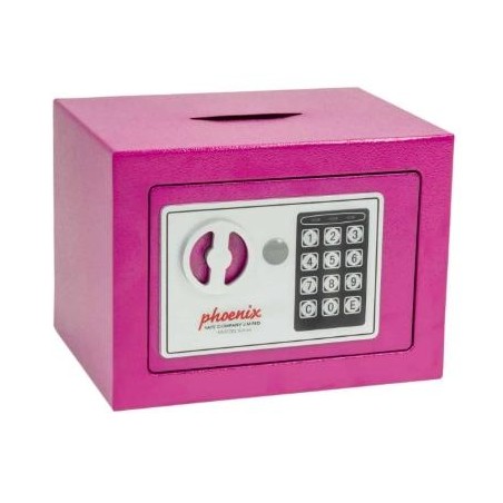 PHOENIX CAJA DE SEGURIDAD COMPACT HOME OFFICE 170X230X170MM 5L CERRADURA ELECTRÓNICA ROSA