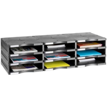 ARCHIVO 2000 MÓDULO ARCHIVODOC 9 HUECOS ESTANDAR PARA FORMATO DIN A4 360X900X405 MM NEGRO