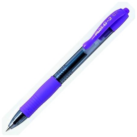 PILOT BOLÍGRAFO TINTA DE GEL AZUL G-2 RETRÁCTIL 0.7 VIOLETA
