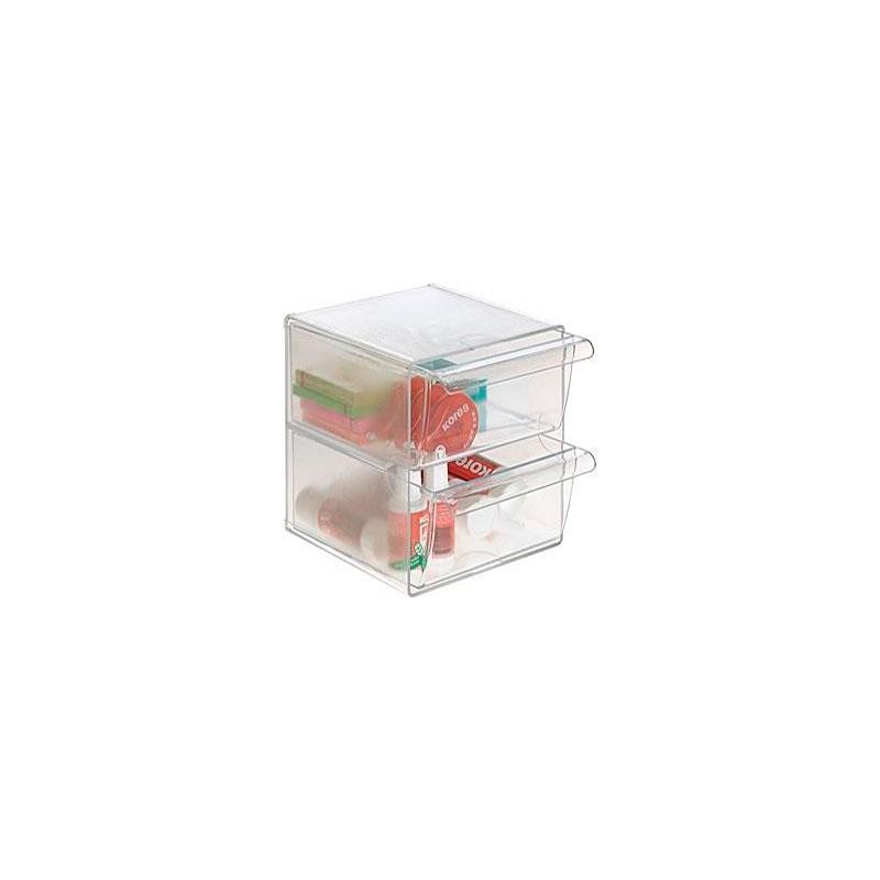 ARCHIVO 2000 ORGANIZADOR ARCHICUBO 2 CAJONES 190X150X150 MM CRISTAL TRANSPARENTE