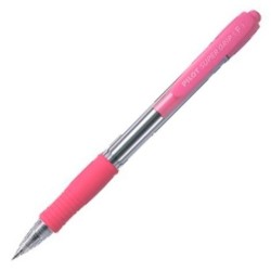 PILOT BOLÍGRAFO SUPERGRIP M AZUL CUERPO ROSA