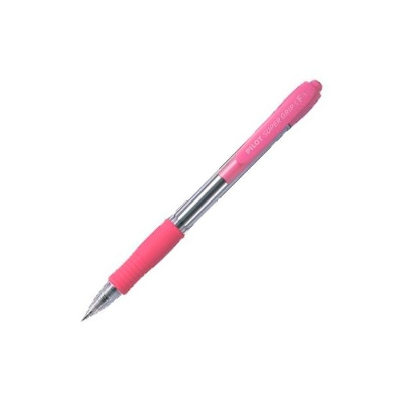 PILOT BOLÍGRAFO SUPERGRIP M AZUL CUERPO ROSA