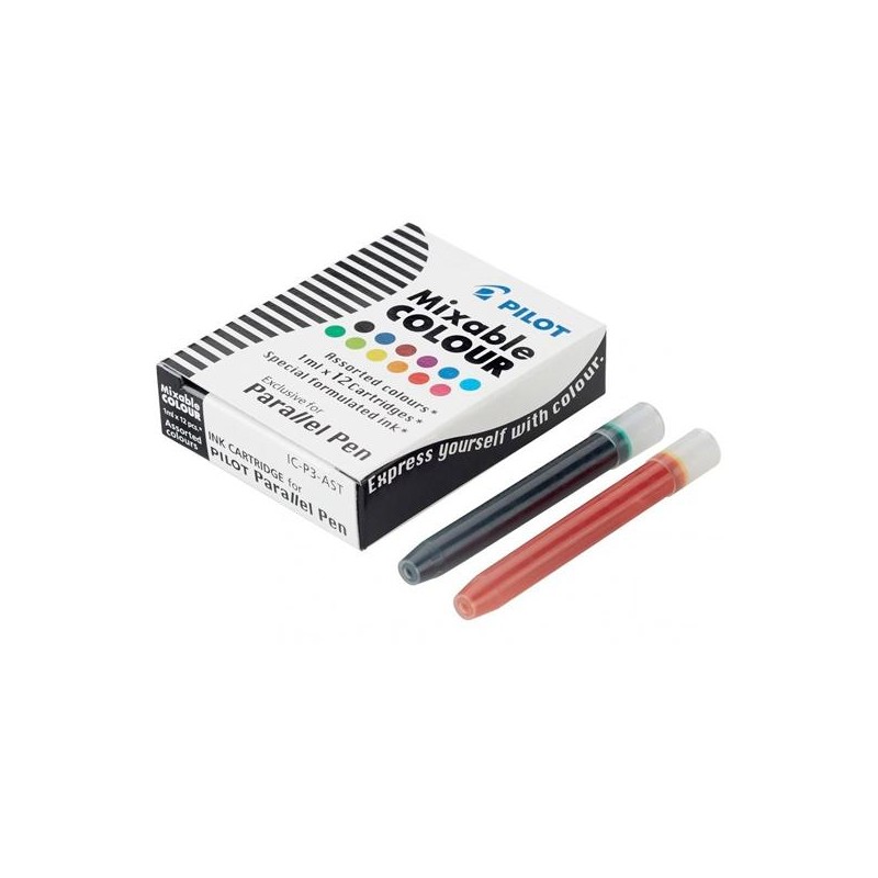PILOT CARTUCHO RECAMBIO PARA PARALELL PEN COLORES SURTIDOS CAJA 12 UD