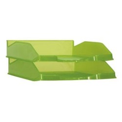 ARCHIVO 2000 BANDEJA APILABLE EN 3 POSICIONES FONDO LISO DIN A4 Y FOLIO 345X255X60 MM KIWI TRASLÚCIDO