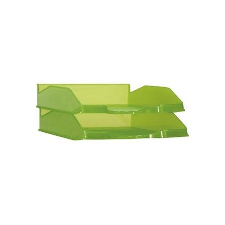 ARCHIVO 2000 BANDEJA APILABLE EN 3 POSICIONES FONDO LISO DIN A4 Y FOLIO 345X255X60 MM KIWI TRASLÚCIDO