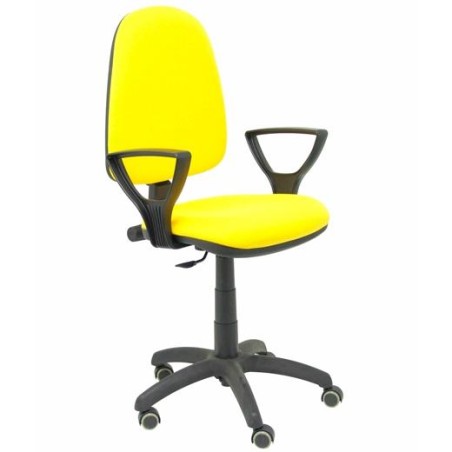 PIQUERAS Y CRESPO SILLA AYNA GIRATORIA C.PERMANENTE BRAZOS FIJOS RUEDAS DE PARQUÉ TEJIDO BALI AMARILLO