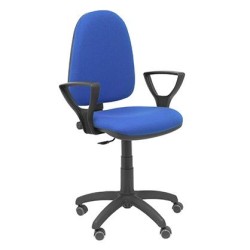 PIQUERAS Y CRESPO SILLA AYNA GIRATORIA C.PERMANENTE BRAZOS FIJOS RUEDAS PARQUÉ TEJIDO BALI AZUL