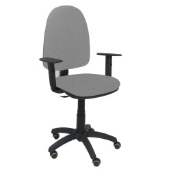 PIQUERAS Y CRESPO SILLA AYNA GIRATORIA C.PERMANENTE BRAZOS REG. RUEDAS DE PARQUÉ TEJIDO BALI GRIS CLARO