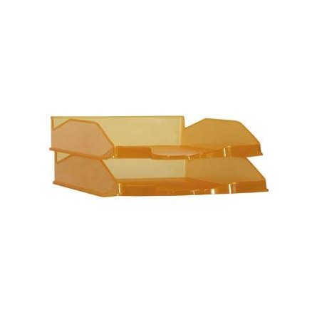 ARCHIVO 2000 BANDEJA APILABLE EN 3 POSICIONES FONDO LISO DIN A4 Y FOLIO 345X255X60 MM NARANJA TRASLÚCIDO