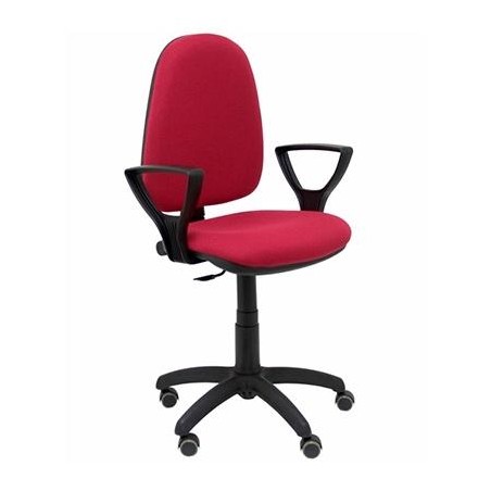 PIQUERAS Y CRESPO SILLA AYNA GIRATORIA C.PERMANENTE BRAZOS FIJOS RUEDAS DE PARQUÉ TEJIDO BALI GRANATE