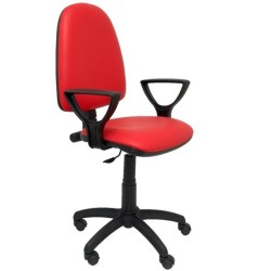 PIQUERAS Y CRESPO SILLA AYNA GIRATORIA C.PERMANENTE BRAZOS FIJOS TAPIZADO SIMILPIEL ROJO