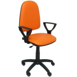 PIQUERAS Y CRESPO SILLA AYNA GIRATORIA C.PERMANENTE BRAZOS FIJOS TAPIZADO SIMILPIEL NARANJA