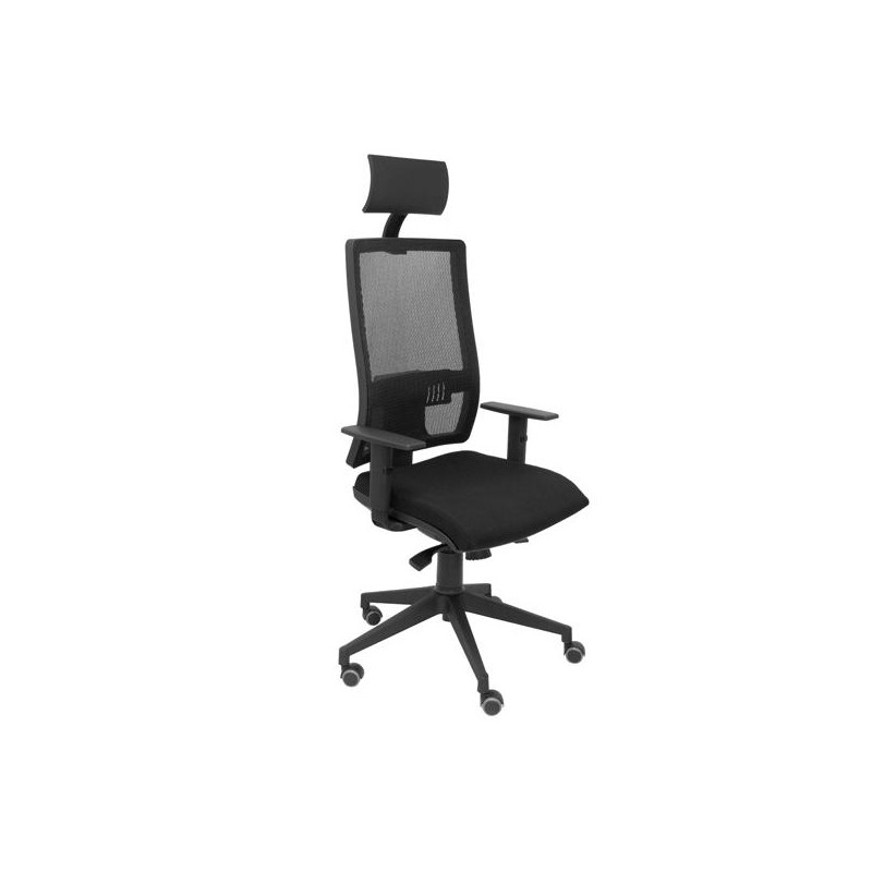 PIQUERAS Y CRESPO SILLA HORNA GIRATORIA SINCRO BRAZOS REG. CABECERO RESPALDO MALLA ASIENTO TEJIDO BALI NEGRO