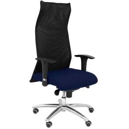 PIQUERAS Y CRESPO SILLÓN DE DIRECCIÓN SAHUCO XL REFORZADO SINCRO BRAZOS REG. RESPALDO MALLA NEGRO ASIENTO BALI AZUL MARINO