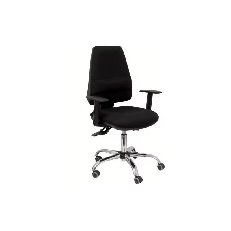 PIQUERAS Y CRESPO SILLA ELCHE GIRATORIA ASINCRO 24H BRAZOS REG. REFUERZO LUMBAR TEJIDO BALI NEGRO