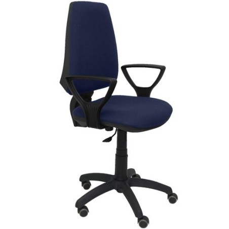 PIQUERAS Y CRESPO SILLA ELCHE GIRATORIA C.PERMANENTE BRAZOS FIJOS RUEDAS DE PARQUÉ TEJIDO BALI AZUL MARINO