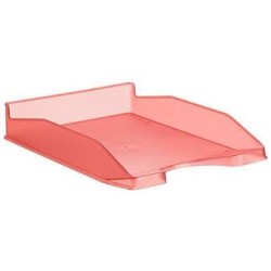 ARCHIVO 2000 BANDEJA APILABLE EN 3 POSICIONES FONDO LISO DIN A4 Y FOLIO 345X255X60 MM ROJO TRASLÚCIDO