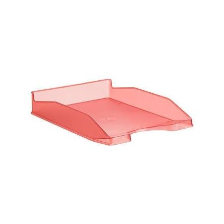 ARCHIVO 2000 BANDEJA APILABLE EN 3 POSICIONES FONDO LISO DIN A4 Y FOLIO 345X255X60 MM ROJO TRASLÚCIDO