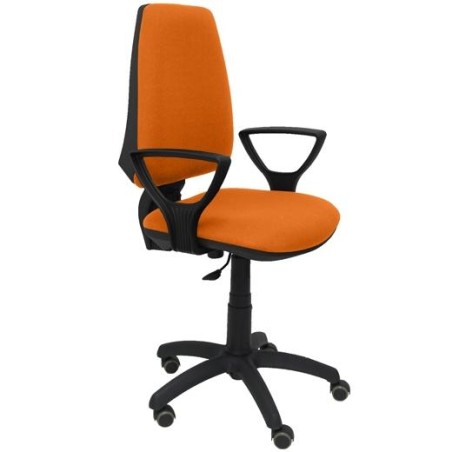 PIQUERAS Y CRESPO SILLA ELCHE GIRATORIA C.PERMANENTE BRAZOS FIJOS RUEDAS DE PARQUÉ TEJIDO BALI NARANJA