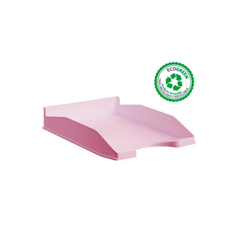 ARCHIVO 2000 BANDEJA ECOGREEN APILABLE 3 POSICIONES 345X255X60MM RECICLADO ROSA PASTEL