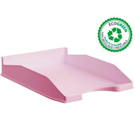 ARCHIVO 2000 BANDEJA ECOGREEN APILABLE 3 POSICIONES 345X255X60MM RECICLADO ROSA PASTEL