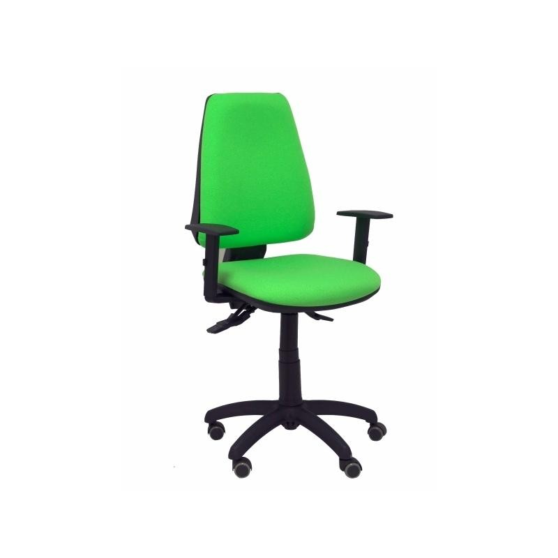 PIQUERAS Y CRESPO SILLA ELCHE GIRATORIA ASINCRO BRAZOS REG. RUEDAS DE PARQUÉ TEJIDO BALI VERDE PISTACHO