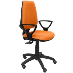 PIQUERAS Y CRESPO SILLA ELCHE GIRATORIA ASINCRO BRAZOS FIJOS RUEDAS DE PARQUÉ TEJIDO BALI NARANJA