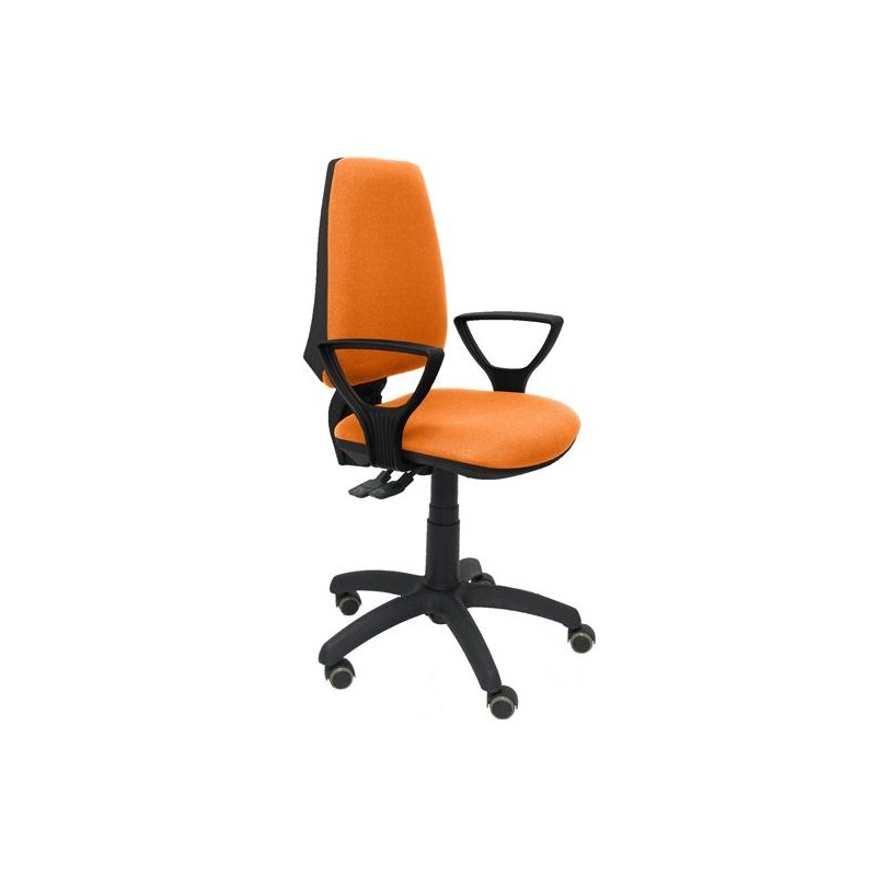 PIQUERAS Y CRESPO SILLA ELCHE GIRATORIA ASINCRO BRAZOS FIJOS RUEDAS DE PARQUÉ TEJIDO BALI NARANJA