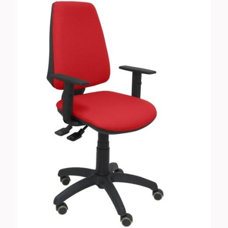 PIQUERAS Y CRESPO SILLA ELCHE GIRATORIA C.PERMANENTE BRAZOS REG. RUEDAS DE PARQUÉ TEJIDO BALI ROJO